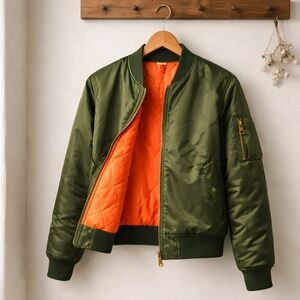 Women's Olive Green Bomber Jacket
